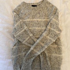 J.Crew Grey Striped Sweater (S)